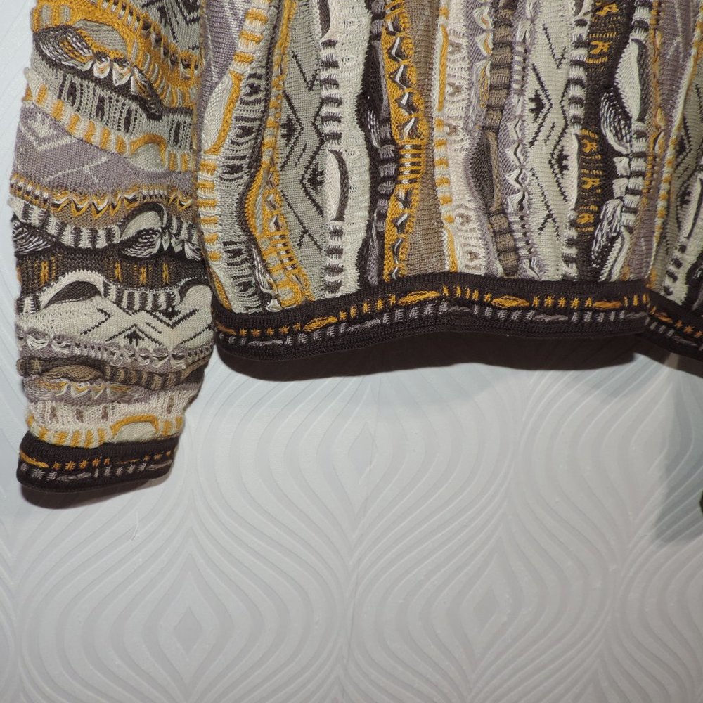 Men's Vintage COOGI sweater sz L browns and gold - Picture 7 of 11